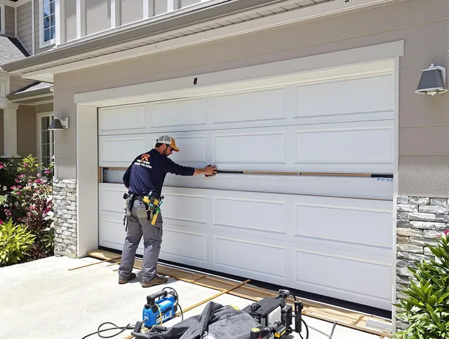 Rock Hill Garage Door Repair team performing complete garage door replacement at Rock Hill residence