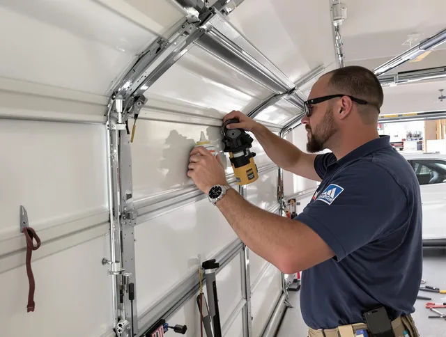Rock Hill Garage Door Repair technician quieting a noisy garage door in Rock Hill