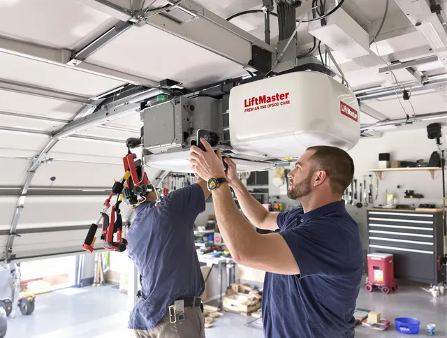 Rock Hill Garage Door Repair technician performing advanced diagnostics on garage opener in Rock Hill