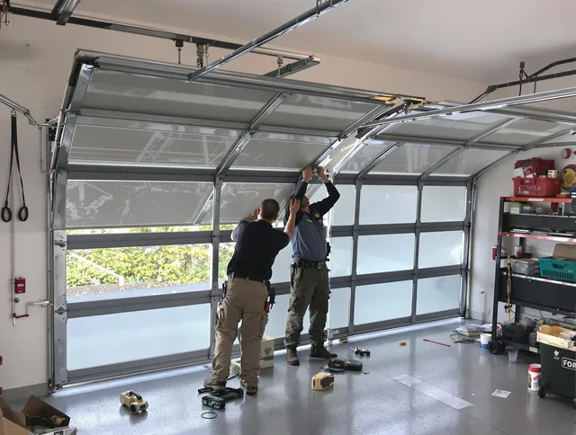 Rock Hill Garage Door Repair expert performing precise panel replacement on Rock Hill garage door