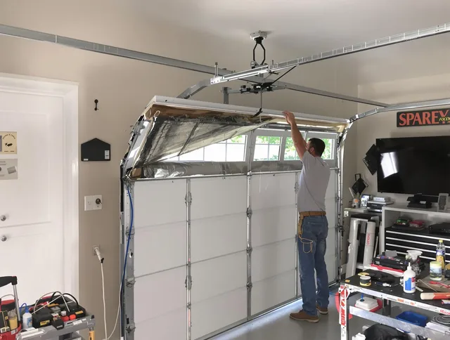 Garage door section replacement by Rock Hill Garage Door Repair in Rock Hill